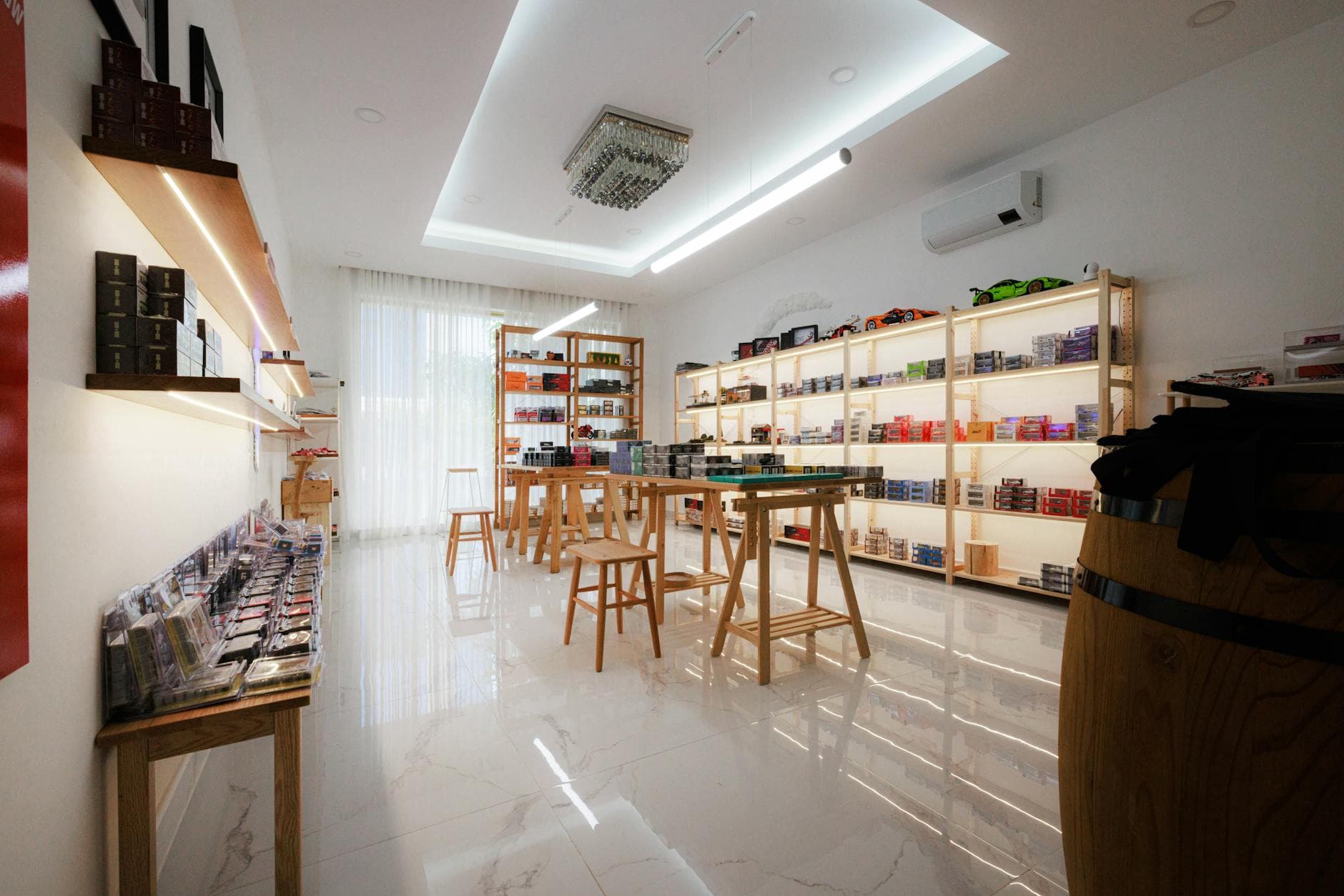 Modern smoke and vape shop retail interior